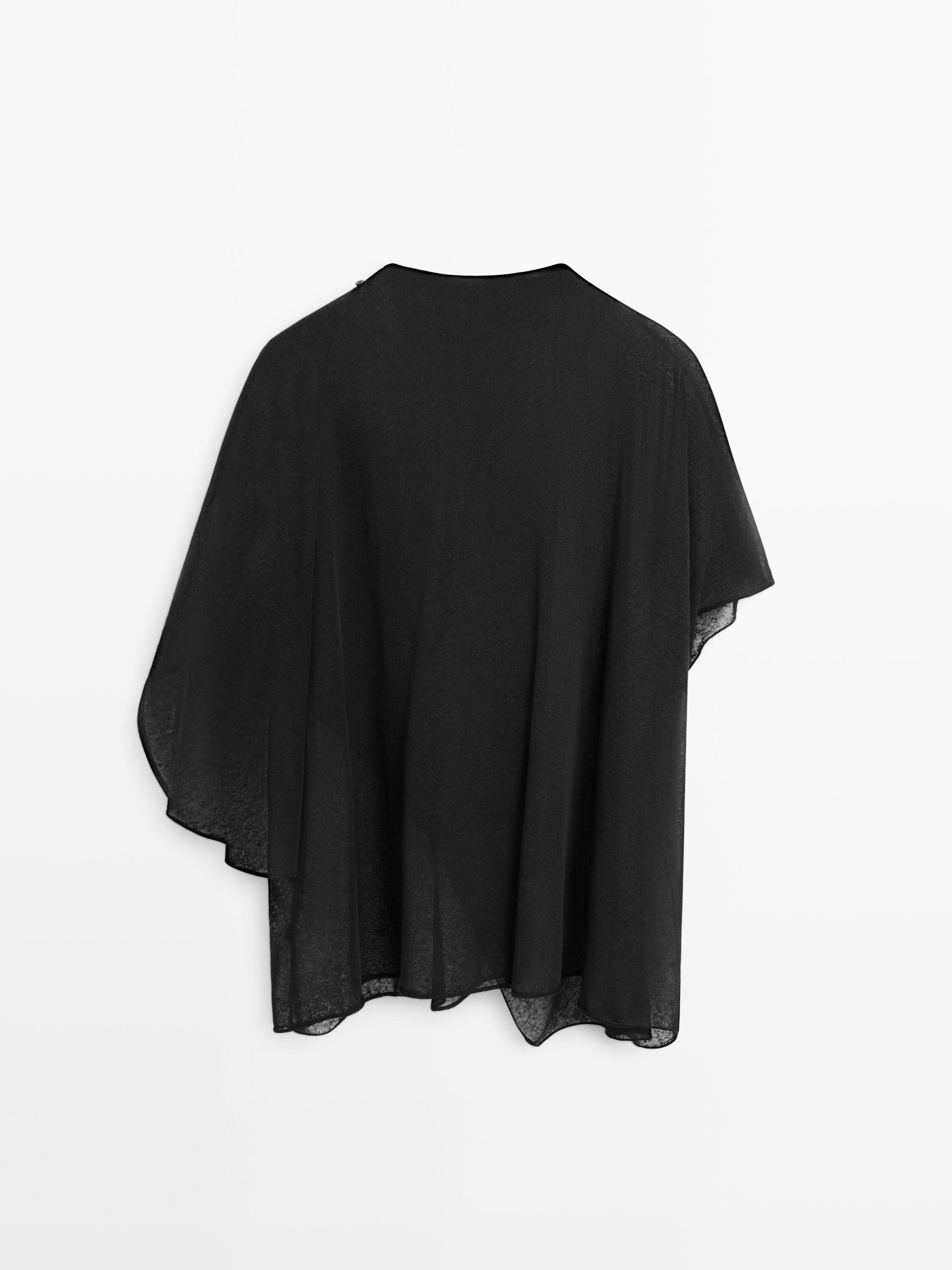 Surplice linen blend cape top